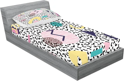 Vista 39 de Ambesonne - Juego de sábanas bajeras y fundas de almohada, diseño primaveral de acuarelas con jardín de hierbas y flores, juego de 4 piezas