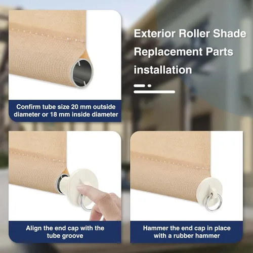 Vista 5 de Piezas de repuesto para persianas para exteriores con anillo, doble mejora de resistencia, resistencia a la intemperie, compatible con persianas