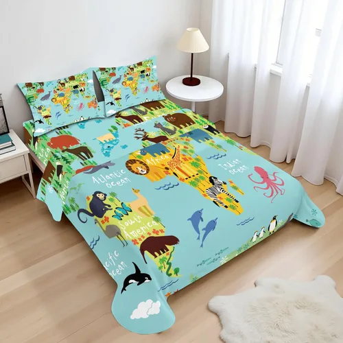 Vista 79 de Ambesonne Sábana encimera de reglas de baño, texto de texto de texto de «Don't Spread Gérmenes» con estampado de dibujos animados, suave y cómoda