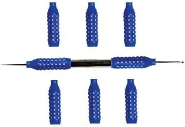 Vista 10 de Mangos de silicona para instrumentos dentales con código de color para mango #2 y #4, autoclavable en caliente hasta 375 ° F, suministro dental