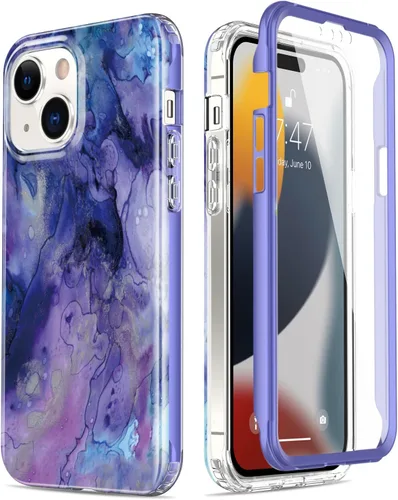 Vista 23 de Esdot Funda para iPhone 15 Pro con protector de pantalla integrado, funda duradera con diseños de moda para mujeres y niñas, elegante funda Piedra