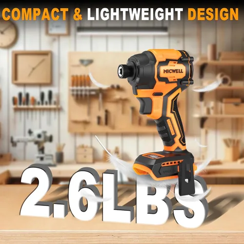 Vista 4 de Controlador de impacto inalámbrico (solo herramienta) Compatible con batería Dewalt 20V Max, hasta 2300 lb-in sin escobillas Controlador de impacto