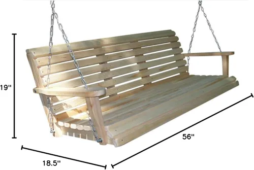 Vista 7 de Columpio de porche contorneado de ciprés de 5 pies hecho de madera de ciprés duradera