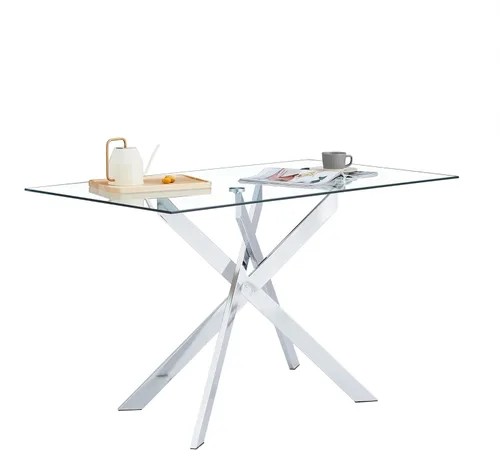 Vista 156 de Mesa de comedor redonda de 36 pulgadas para 4, mesas de cocina y comedor de cristal, moderna mesa de comedor circular con mesa de vidrio templado