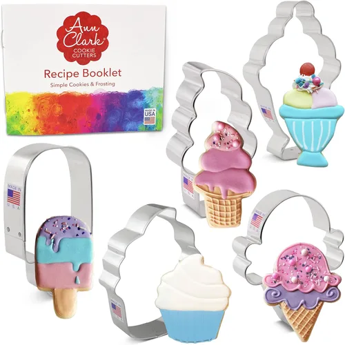 Vista 12 de Ann Clark - Cortadores de galletas de dulces y dulces, 5 unidades, hechos en los Estados Unidos, cono de helado, cupcake, dulces, cupcakes