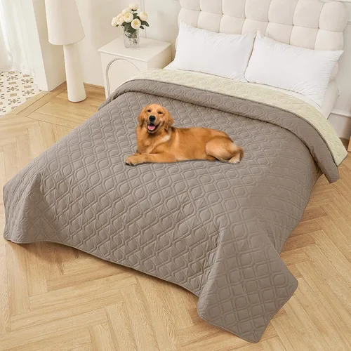 Vista 25 de Smiry Funda impermeable para cama de mascota, suave y lavable, para cama, sofá, reversible, perros pequeños, medianos, grandes, gatos, diseño