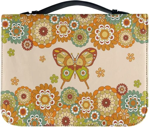 Vista 50 de Cozeyat American Flag Bible Cover Large Size Church Study Book Carrying Bag Highland Cow Bible Protective Case with Handle and Zippered Pocket for