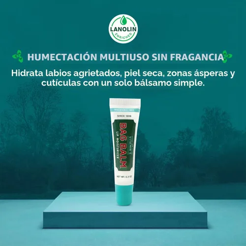 Vista 4 de Bálsamo labial sin fragancia Bag Balm original de Vermont con vitamina E Paquete de 4 tubos de 0.3oz