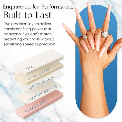Vista 5 de Tammy Taylor Tablas de esmeril de grano 180 para uñas naturales, 100/180 Limas para Uñas, limas de uñas profesionales para mujeres, herramientas