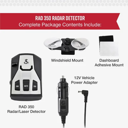 Vista 6 de Cobra RAD 350 Detector de Radar Láser - Largo alcance, filtro de alarma falsa, pantalla OLED, negro