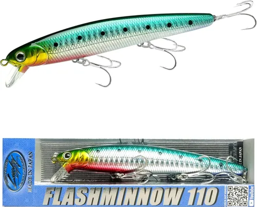 Vista 9 de LUCKY CRAFT FlashMinnow 110, Super Glow Series, señuelos de pesca de agua salada, accesorios y equipo de pesca de surf Jerkbait, señuelo