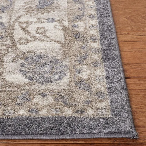Vista 3 de SAFAVIEH colección Sofia 9 pies x 12 pies Gris Oscuro/Beige SOF378F - Alfombra oriental con efecto desgastado, boho tribal, resistente a manchas