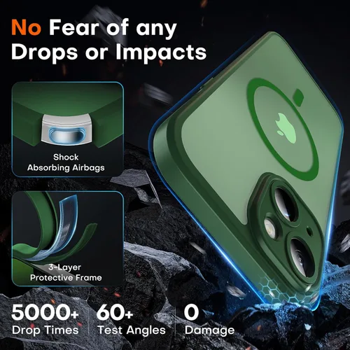 Vista 893 de TOCOL Funda para iPhone 11, compatible con Magsafe, protección completa de cámara, imanes integrados, protección contra caídas, funda translúcida