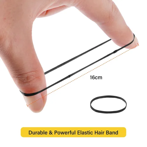 Vista 4 de Eboot 500 bandas elásticas negras de 0.118 pulgadas para el cabello, mini bandas de goma pequeñas, ligas elásticas para cola de caballo para trenzas