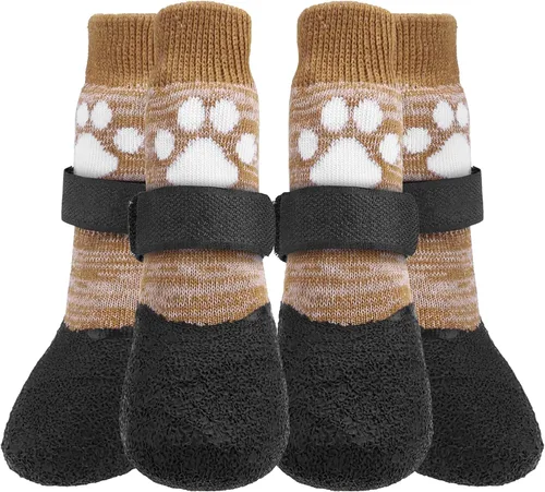 Vista 22 de KOOLTAIL Calcetines Antideslizantes para Perros para Pavimento Caliente/Frío para Evitar que Lamen las Patas, Botines para Suelos de Madera Dura