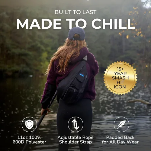 Vista 3 de KAVU - Bolso de hombro cruzado, compacto y ligero, correa de cuerda