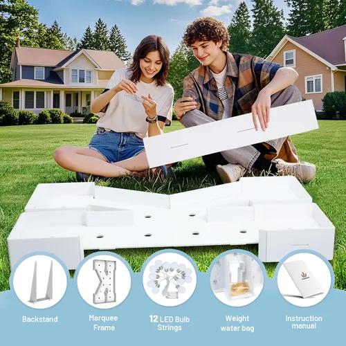 Vista 53 de Marquesina de 3 pies con números iluminados 0, decoración de fiesta, letras grandes iluminadas con bolsa de agua pesada, juego de tablas de espuma