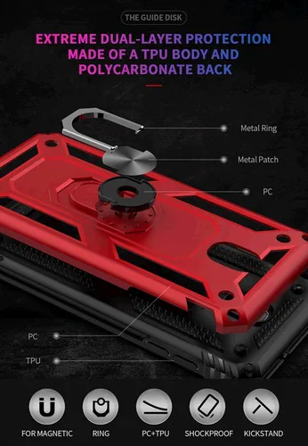 Vista 3 de TJS Funda de teléfono compatible con Samsung Galaxy J2 Core/J2 2019/J2 Pure/J2 Dash/J2 Shine, anillo de metal resistente a los impactos soporte Oro