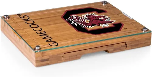 Vista 32 de PICNIC TIME NCAA Juego de tabla de queso y cuchillos con parte superior de vidrio de concierto, juego de tabla de charcutería, tabla de cortar