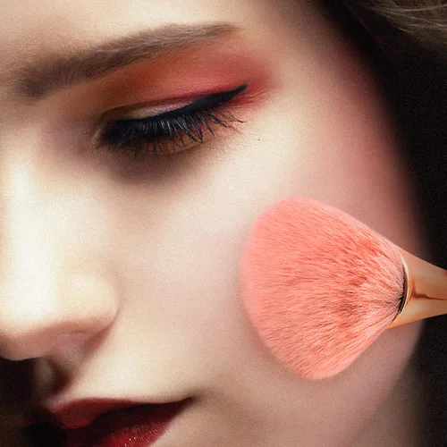 Vista 6 de Brocha de polvo mineral súper grande, brocha de maquillaje Bronzer Kabuki, cepillo de base suave y esponjoso, cepillo profesional para polvo