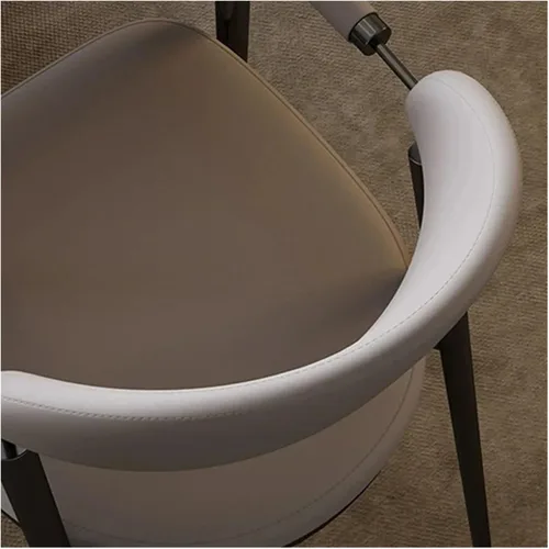 Vista 4 de Sillas de comedor Sillas de comedor, Simplicity, Cocina tapizada de piel sintética con brazos y patas, cocina moderna