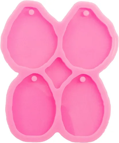 Vista 5 de Moldes de aretes con forma de lágrima súper brillantes con bordes irregulares de resina de forma ovalada para 2 pares de aretes de tamaño pequeño