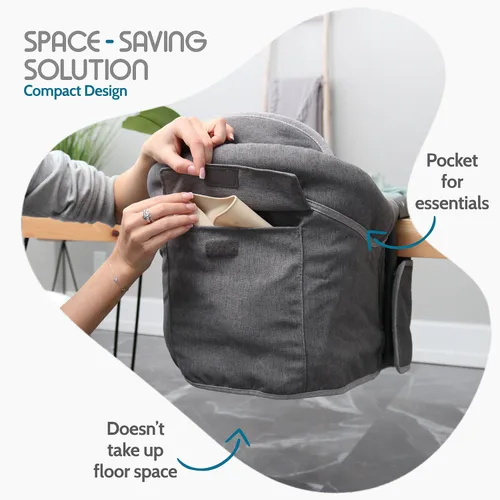 Vista 7 de Tinybow Silla alta de gancho para bebé, silla alta que se fija a la mesa - Silla alta con clip para mesa, silla alta portátil para viajes, silla