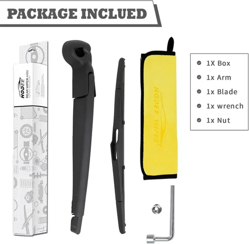 Vista 6 de Juego de tuercas de brazo y escobilla del limpiaparabrisas trasero de repuesto para Jeep Wrangler JK 2007-2018, conjunto de accesorios de cubierta