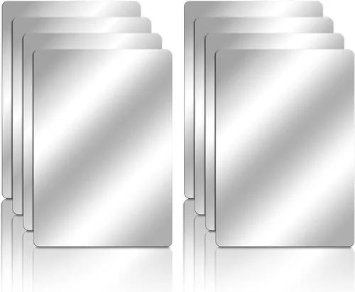 Vista 7 de Marsui 64 piezas de espejo de plástico a prueba de roturas, azulejos de espejo pequeños de 4 x 6 pulgadas, a granel con esquinas redondas suaves