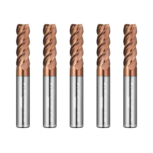 Tools GSH - Fresa cuadrada de carburo, revestimiento ACO, brocas de fresado en espiral para acero de aleación media, acero inoxidable, acero de