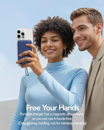 Vista 4 de charmast Cargador portátil con cable de 10000 mAh, banco de energía delgado de carga rápida de 20 W con cable extraíble para iPhone y Android