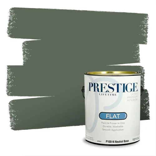 Vista 152 de Prestige Paints - Pintura exterior e imprimación en uno, 1 galón, plano, compatibilidad comparable con el color menta «Whipped Mint» de Behr