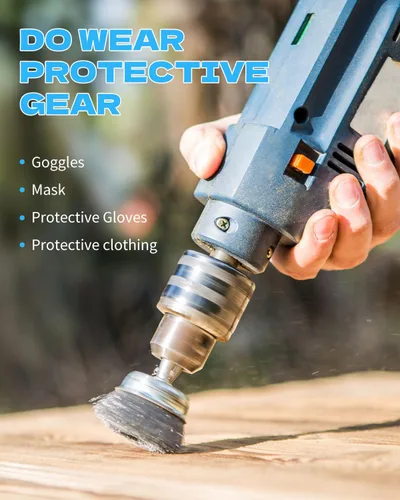 Vista 5 de Rocaris Juego de cepillo de rueda de alambre de acero al carbono de 7 piezas - Cepillos de copa, rueda y lápiz con vástago redondo de 1/4 pulgadas