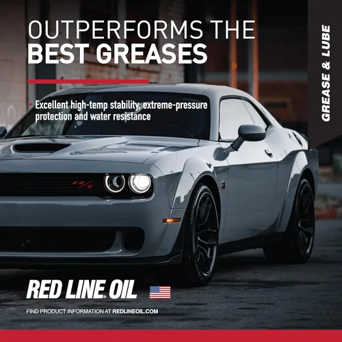 Vista 5 de Red Line 80401 Cartucho de grasa sintética CV-2 de alto rendimiento con moly rojo, tarro de 14 onzas