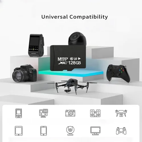 Vista 5 de Paquete de 2 tarjetas MicroSDXC de 128 GB A1 U3 V30 adaptador SD lector USB de alta resistencia TF tarjeta Dash Cam cámara de seguridad 4K
