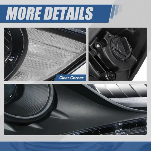 Vista 5 de Auto Dynasty Faros de proyector estilo de fábrica compatibles con Sonata (excluye híbrido) 2011-2014, lado del conductor y del pasajero, carcasa