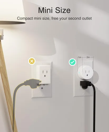 Vista 7 de GHome Smart Mini enchufe inteligente funciona con Alexa y Google Home, función de temporizador de control remoto, solo red de 2.4 GHz, no requiere