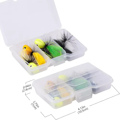 Vista 5 de BASSDASH Moscas Popper para pesca con mosca, lubina, perca, señuelos de pesca
