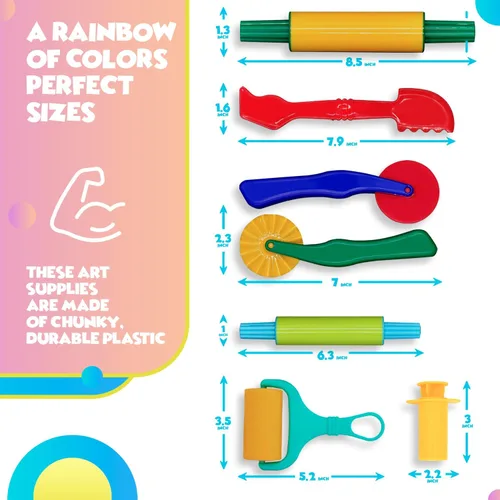 Vista 3 de DIMROM Herramientas para arcilla y plastilina Juego de 12 piezas - A partir de 3 años (12 piezas)