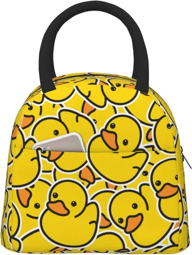 Vista 27 de Fiokroo Lonchera aislada con estampado a cuadros blancos y negros y negros, bolsa de almuerzo reutilizable para escuela, trabajo, universidad