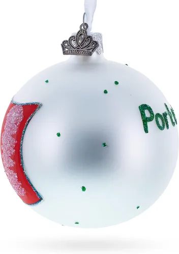 Vista 3 de Bandera de Portugal Bola de Vidrio Adorno de Navidad 3,25 Pulgadas