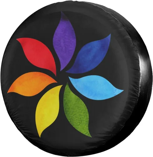 Vista 15 de Foruidea Cubierta para neumático de repuesto con bandera estadounidense y flor de girasol con orificio para cámara de respaldo. Cubierta para rueda