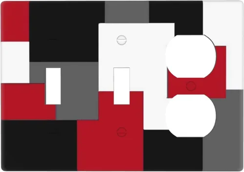 Vista 138 de Taupe Beige Marrón Gris Abstracto Arte 1-Banda Interruptor de Luz Doble de Recepción Placa de Pared Toma Cubiertas Eléctricas Decorativas Modernas