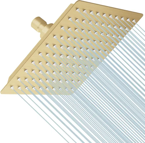 Vista 7 de BESy Cabezal de ducha de lluvia de 6 pulgadas, cabezal cuadrado de lluvia de 6 pulgadas y regadera de baño de acero inoxidable de alta presión