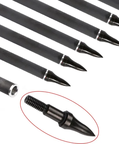 Vista 3 de Flechas de caza ST0.006 de 30/32 pulgadas para arco compuesto y recurvo, flechas de objetivo de tiro con arco 100% carbono con puntas extraíbles