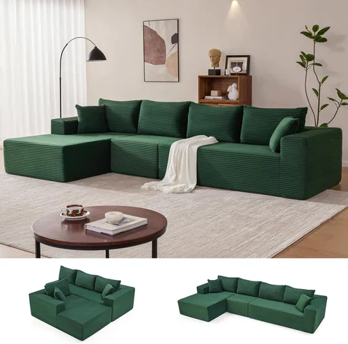 Vista 44 de Mangodan - Sofá seccional en forma de nube, sofá sin huesos para sala de estar, sofá seccional modular con asiento profundo, sofá esponjoso y cómodo