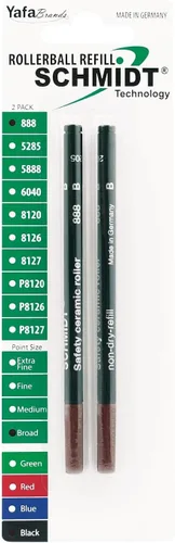 Schmidt 888 Recambio de tubo de plástico de punta ancha de punta ancha de 0.039 pulgadas, negro, paquete de 2 ampollas (SC58113) | Recambio sin tapa