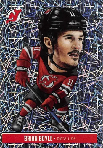 2018-19 Panini NHL Stickers Hockey #125 Brian Boyle New Jersey Devils Fathead Foil Official 2 1/2 Tall x 2 Inch Wide NHL Album Sticker