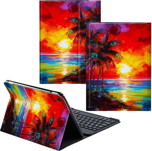 Vista 57 de Funda para Samsung Galaxy Tab S6 Lite 2022/2020 Teclado inalámbrico desmontable y cubierta de cuero PU Funda protectora para tableta para Samsung