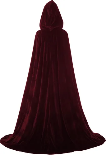 Vista 4 de Capa medieval de terciopelo renacentista forrada con satén